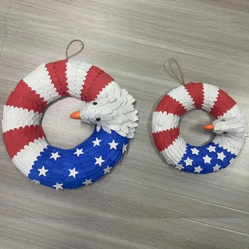 Patriotic Wreath with Red White Blue X4679