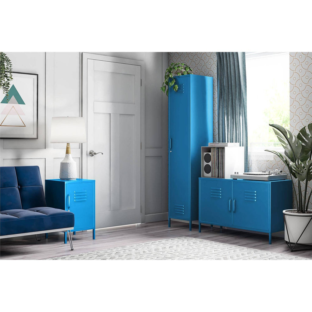 Blue Metal Locker End Table K183897