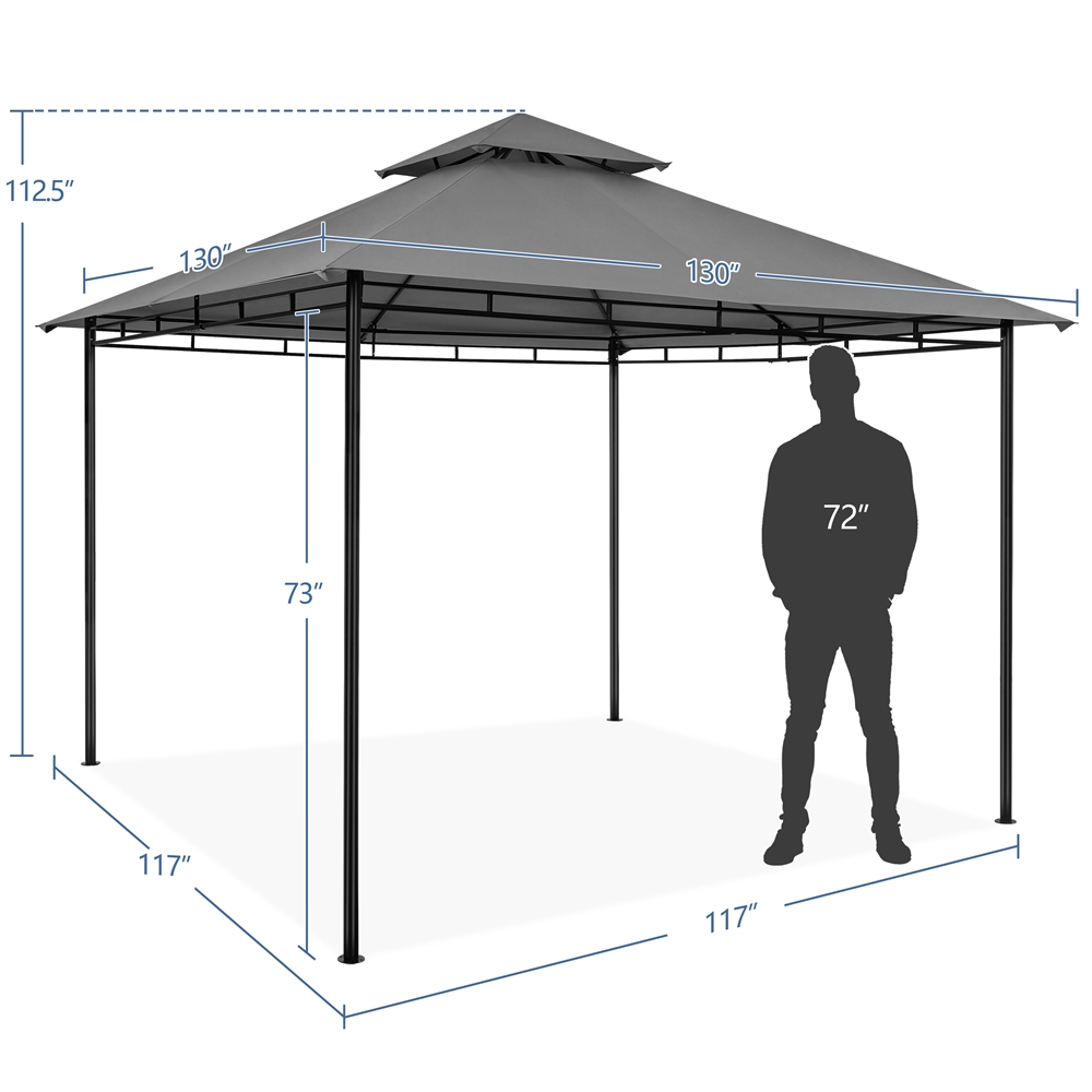 11×11 ft Outdoor Patio Gazebo Tent, Dark Gray T915900