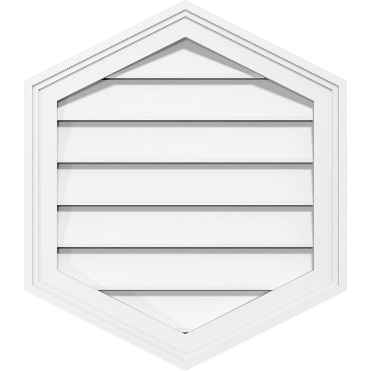 16x22W x 42x22H Vertical Peaked Surface Mount PVC Gable Vent 4/12 Pitch Z191