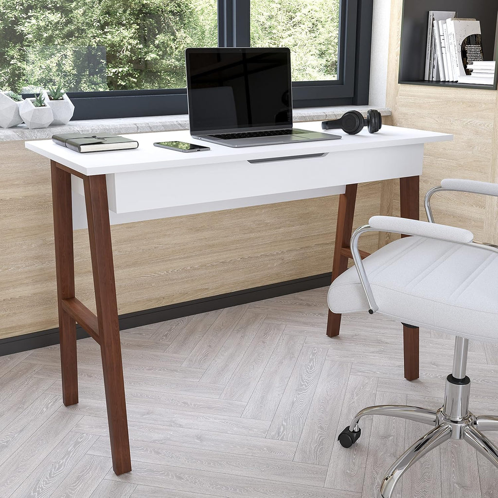White Computer Desk with Storage Drawer E120816