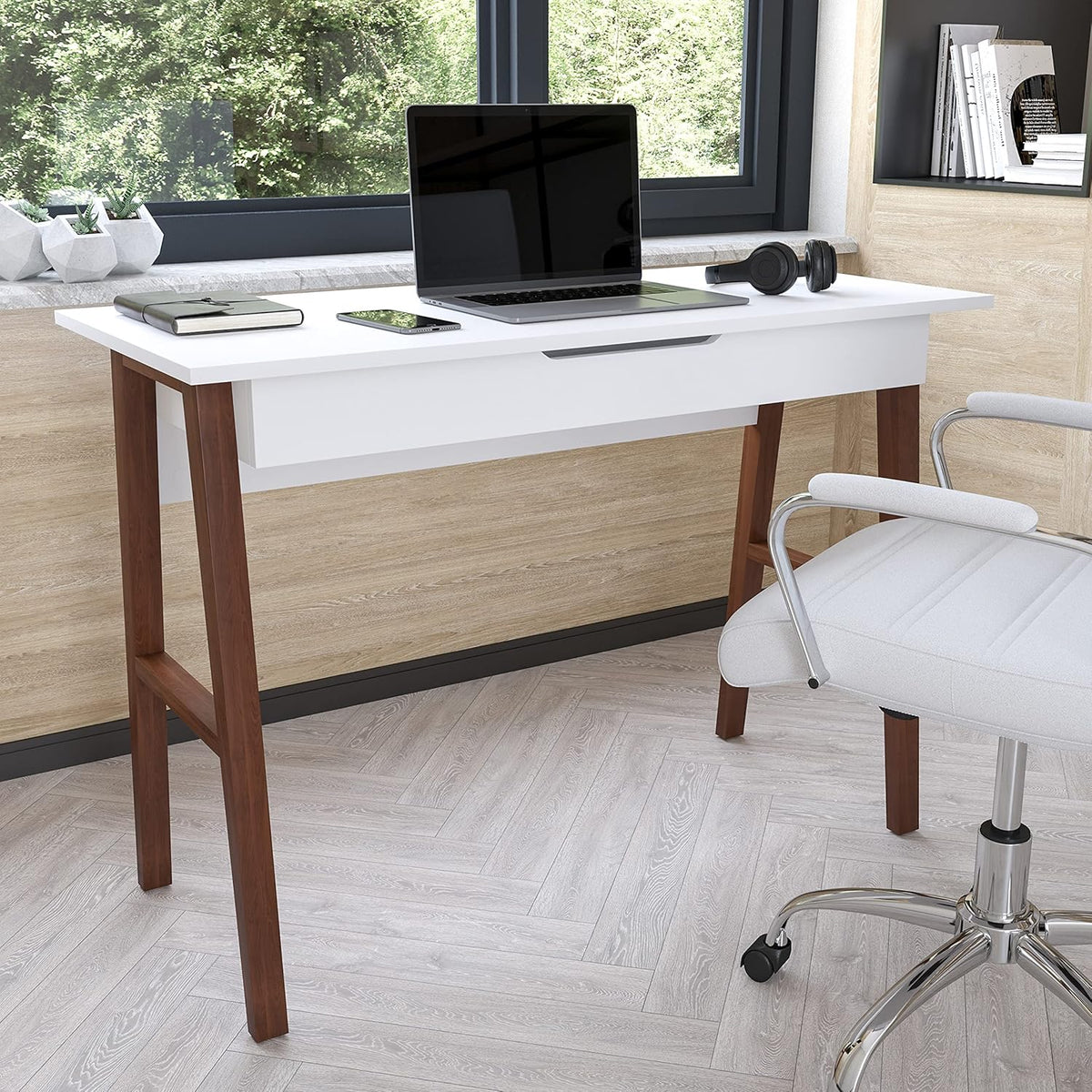 White Computer Desk with Storage Drawer E120816