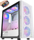 Black Mid-Tower ATX PC Case with 6pcs 120mm ARGB Fans, Tempered Glass Side Panels O225217