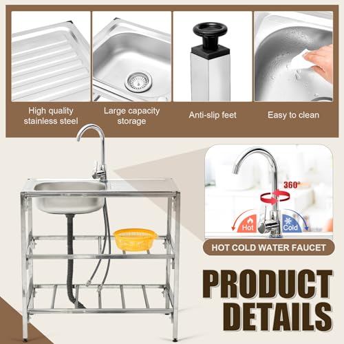 Stainless Steel Single Bowl Utility Sink U224444