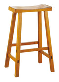 Oak Brown Wooden Counter Height Stool Set of 2 Z72359