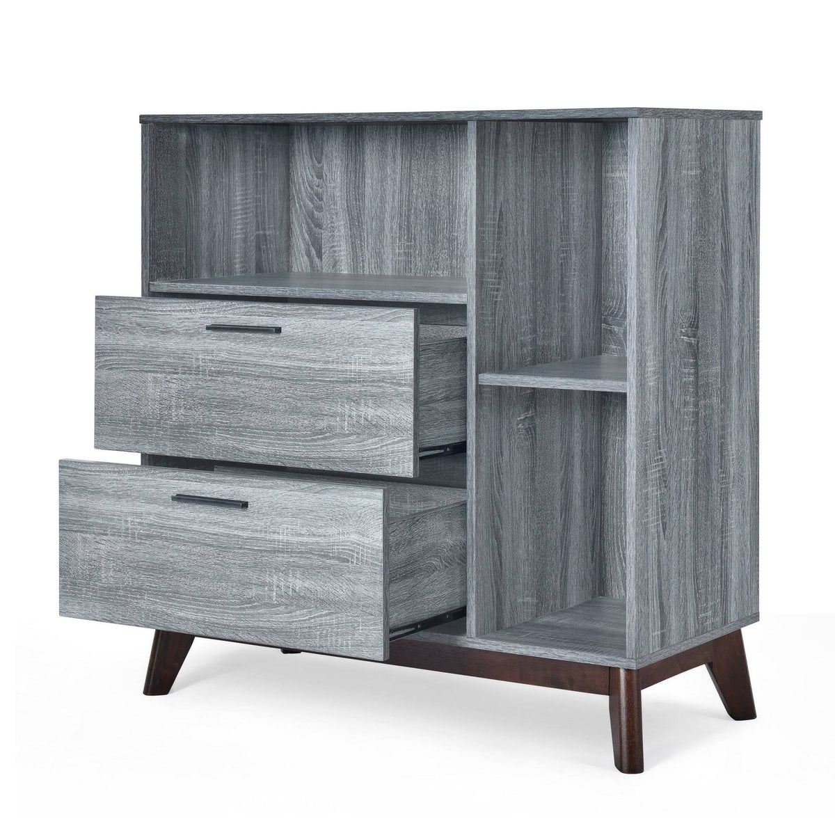 2 Drawer Cabinet Sonoma Gray Oak/Walnut M69875