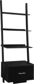 Gray Ladder Bookcase with File Drawer P522