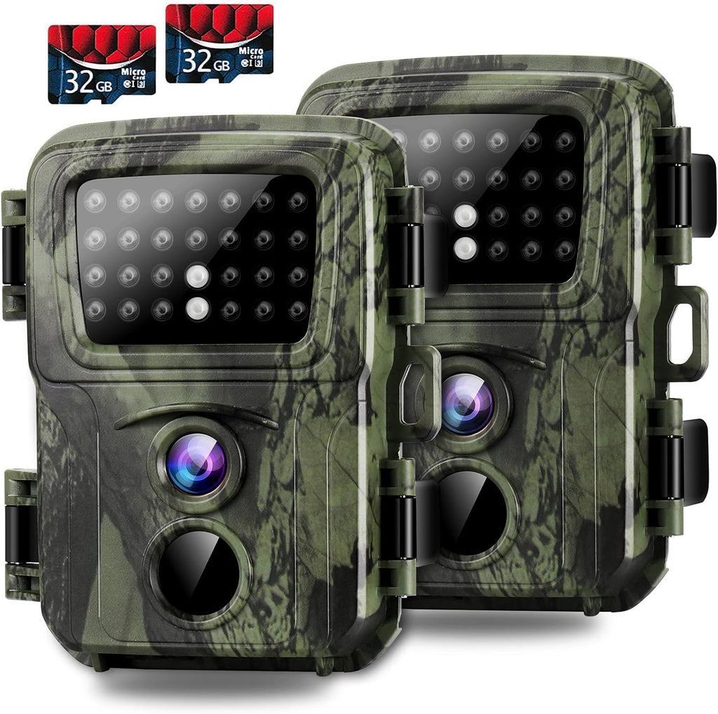 2 Pack 20MP 1080P Night Vision Motion Activated Waterproof Hunting Camera with 32GB Card U161