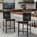 Black PU Leather Bar Stools, Set of 2 C969