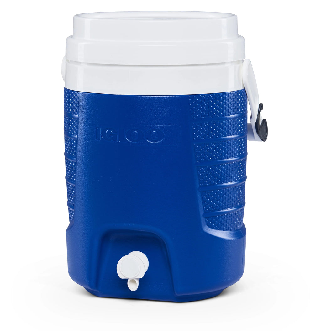 2-Gallon Plastic Beverage Jug with Hooks Blue A2213