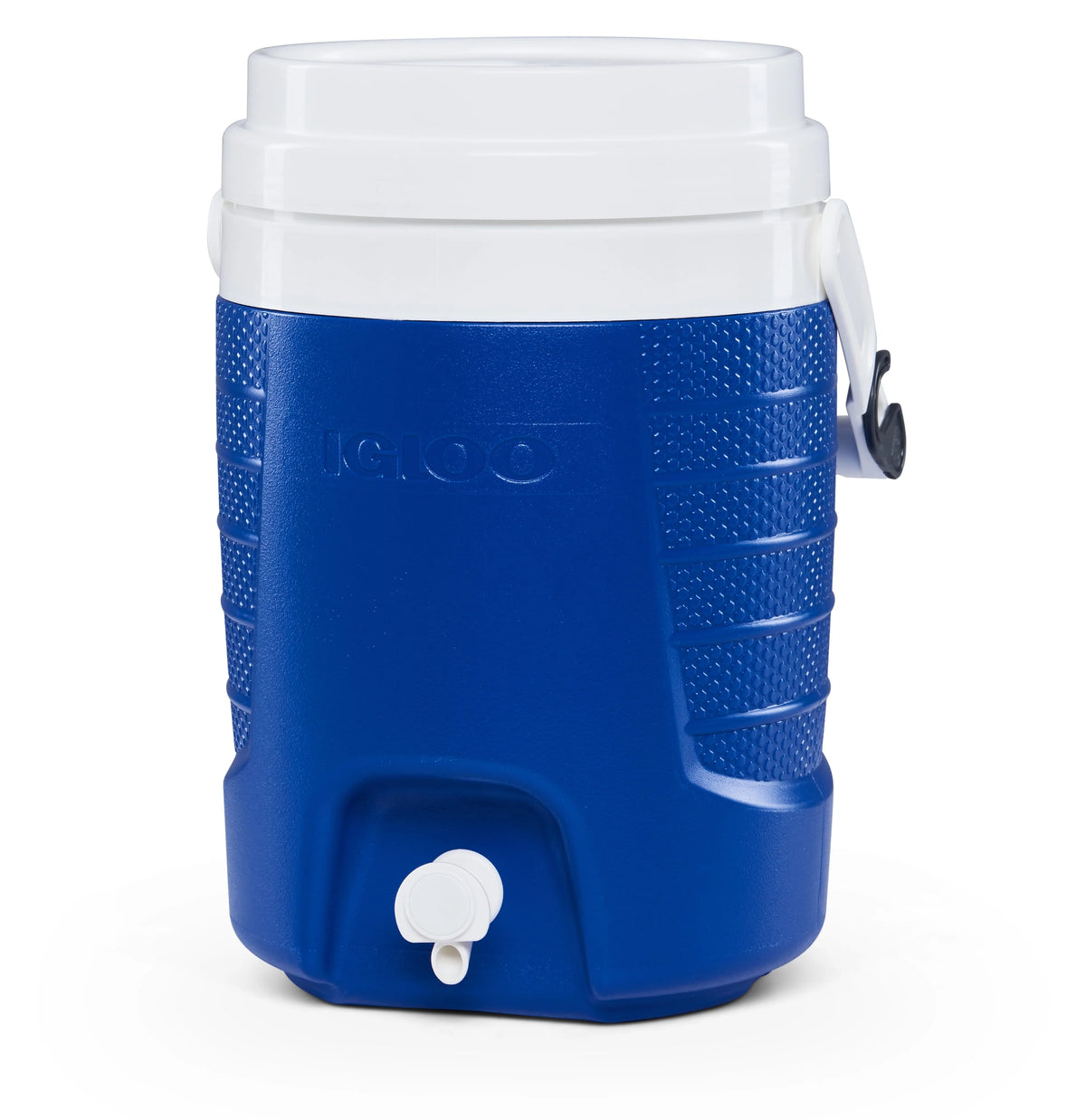 2-Gallon Plastic Beverage Jug with Hooks Blue A2213
