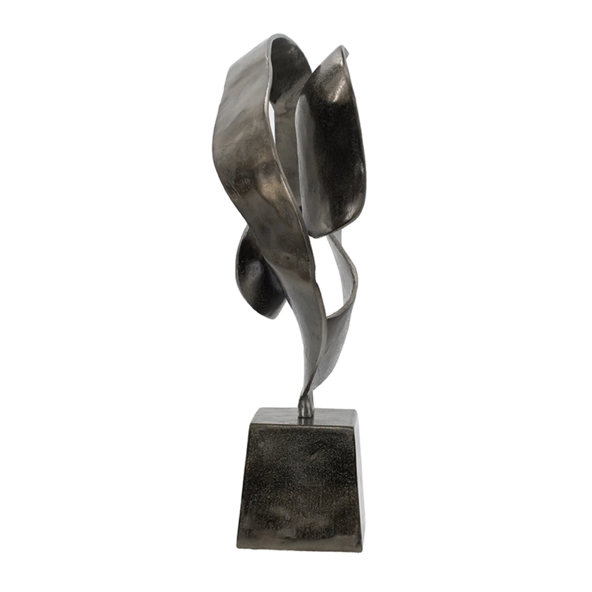 Black Abstract Sculpture on Pedestal Base D2673