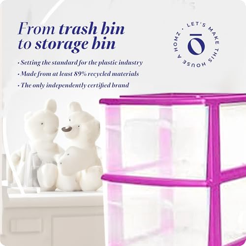 3-Tier Clear Plastic Storage Organizer Cart with Wheels P7534