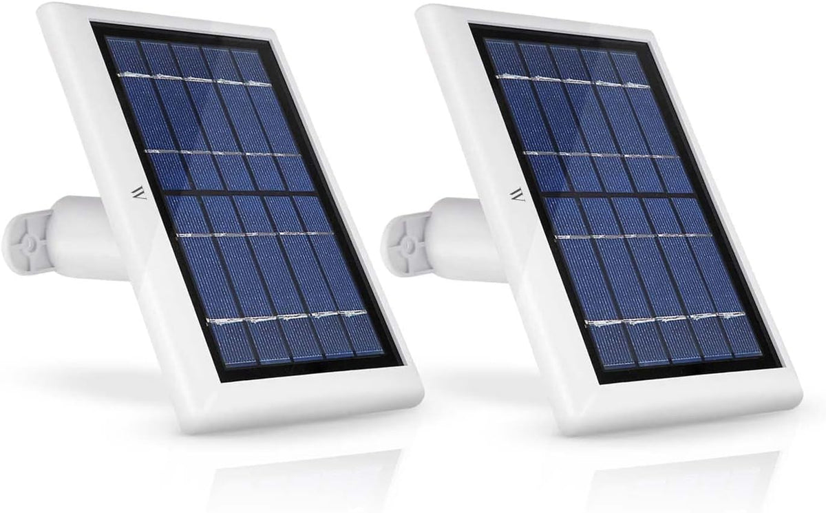 2W 6V Solar Panel with 13.1ft Cable (2-Pack, White) T4647