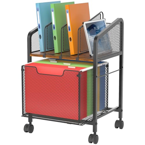 White Rolling File Cabinet with Adjustable Dividers R2688