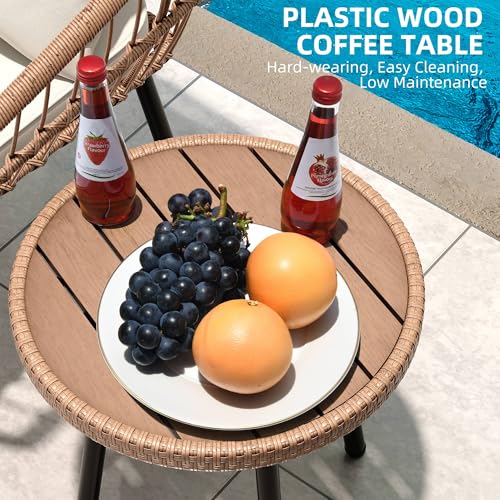 3 Piece Wicker Bistro Set with Cushions I782