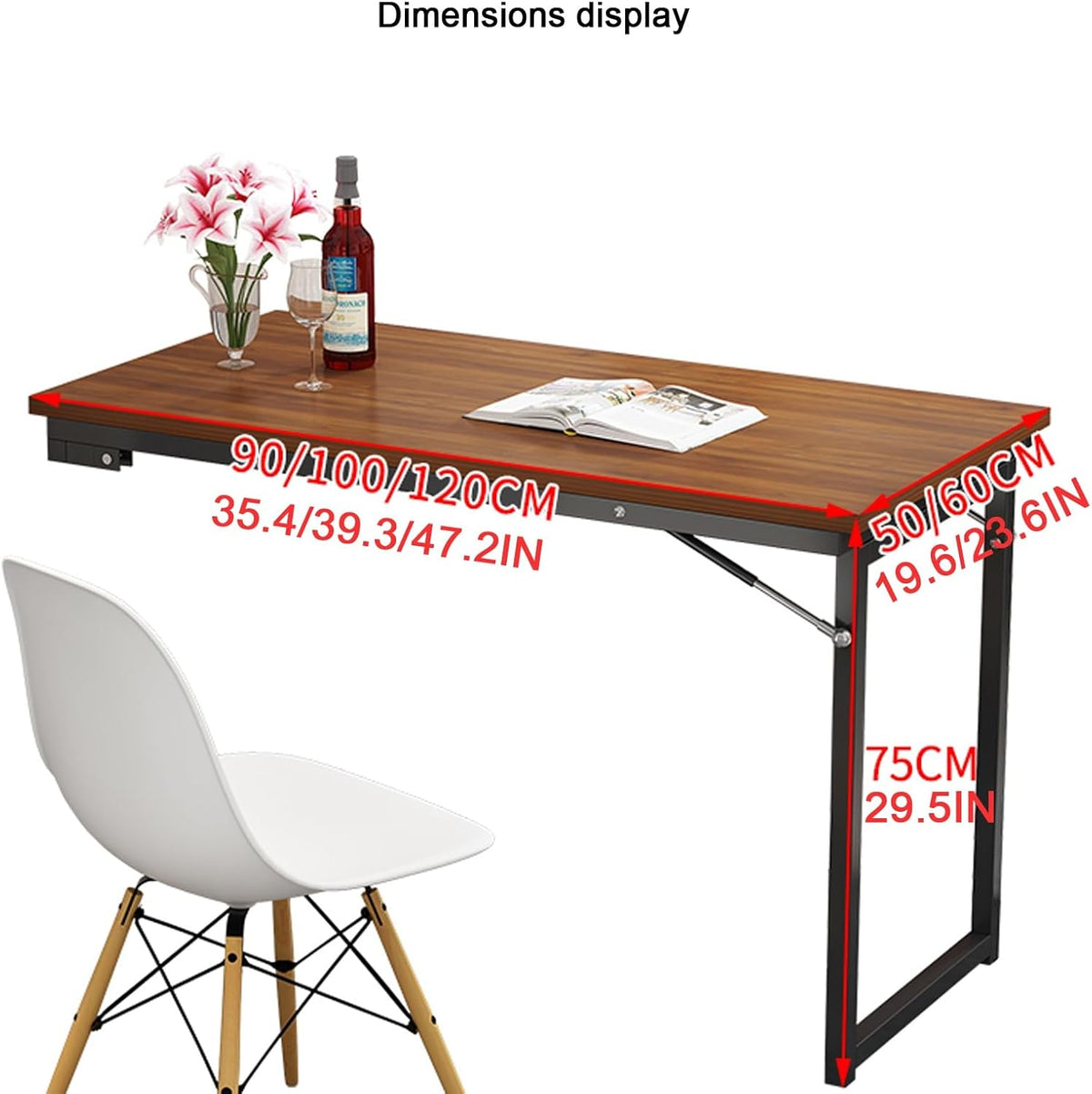 Heavy Duty Wall Mounted Folding Desk with Adjustable Steel Bracket A820620