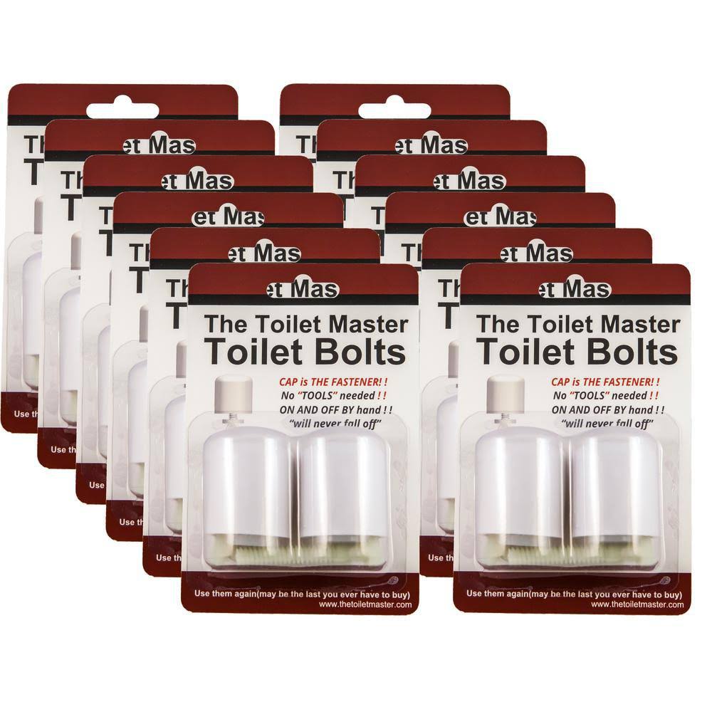 Tool-Free Toilet Bolt and Cap System (12-Pack) Q174