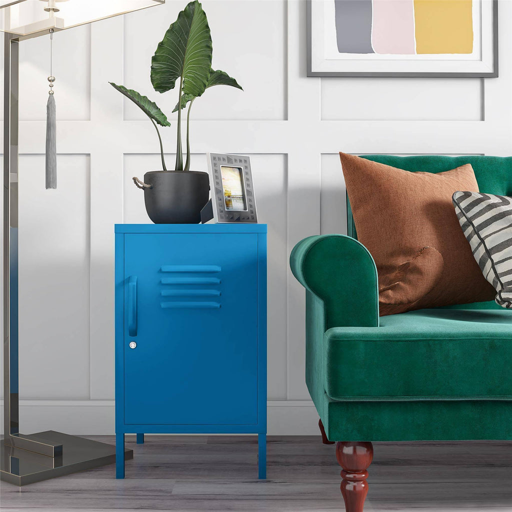 Blue Metal Locker End Table K183897