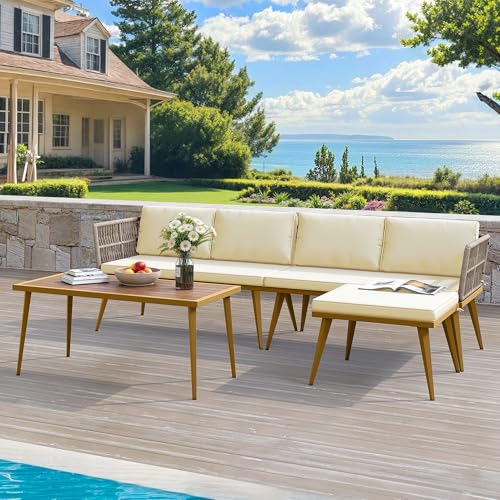 3 Piece Wicker Bistro Set with Cushions I782