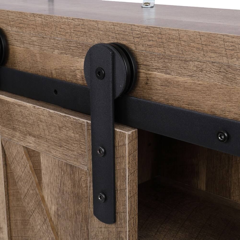 Grey Sliding Barn Door TV Stand Cabinet G4324