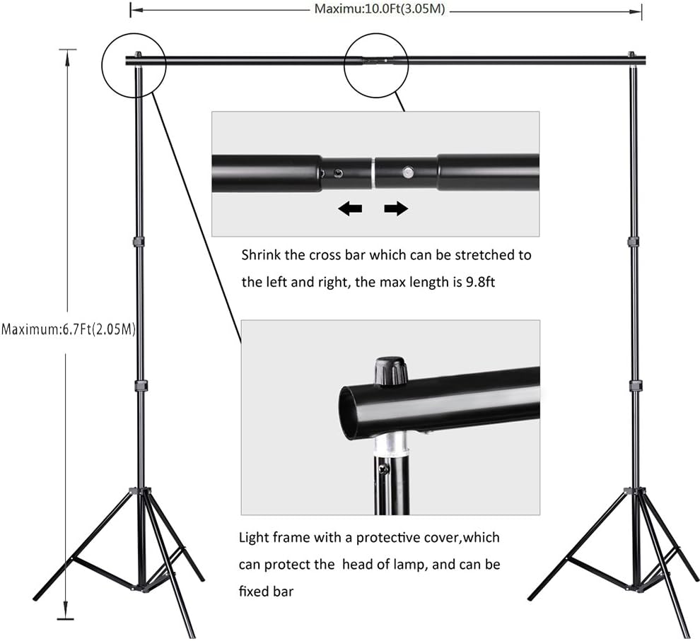 Photo Background Support System with Green Screen Backdrop and Carry Bag T82097