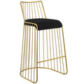 Gold Stainless Steel Velvet Bar Stool Q6884