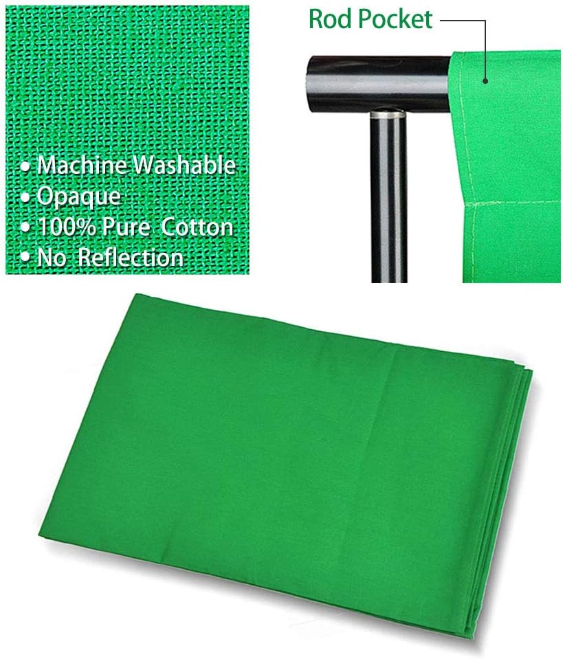 Photo Background Support System with Green Screen Backdrop and Carry Bag T82097