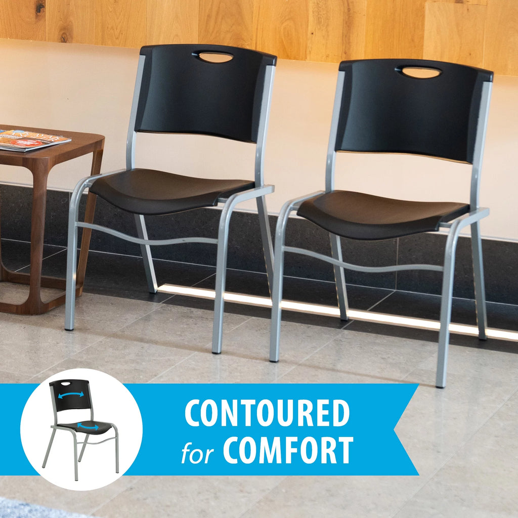 Black Plastic Stacking Chair 4 Pack Y840160