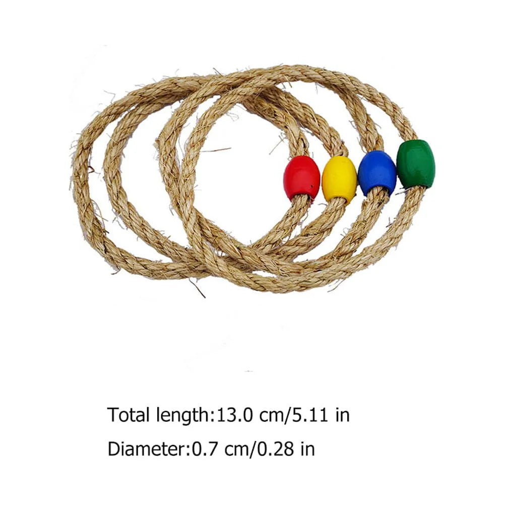 30 PCS Wooden Ring Toss Game Outdoor Toys G78321