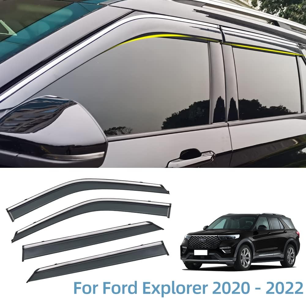 Polycarbonate Window Deflector Shield Sun Smoke Gray Pack of 2 K18150