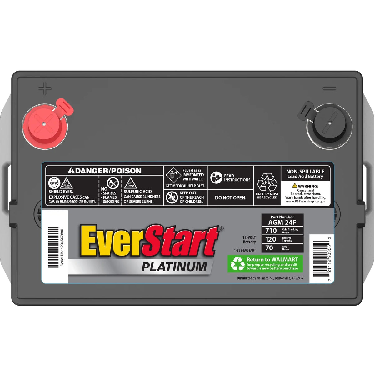 AGM Automotive Battery Group Size 24F 12 Volt 750 CCA M8288