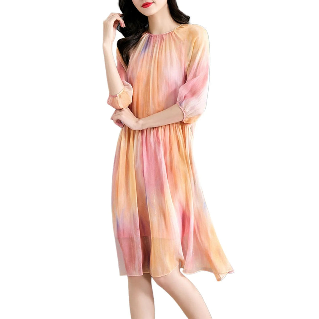 Black Floral Silk Mini Dress Q47009
