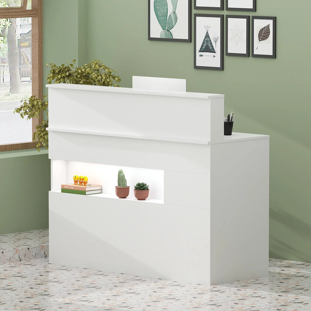 Rectangular Wood Reception Desk X7486