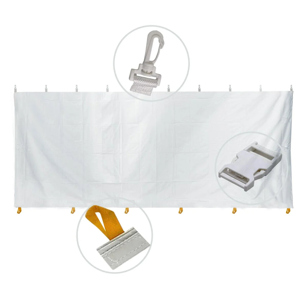 White Blockout Sidewall Kit for 8 ft Sides, 30 ft x 40 ft V68852