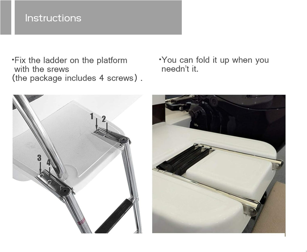3 Step Folding Stainless Steel Swim Ladder, Pack of 2 Q906272