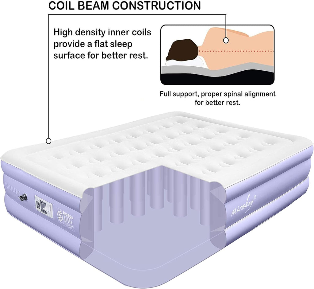 Queen Size Inflatable Air Mattress with Built in Pump J164054