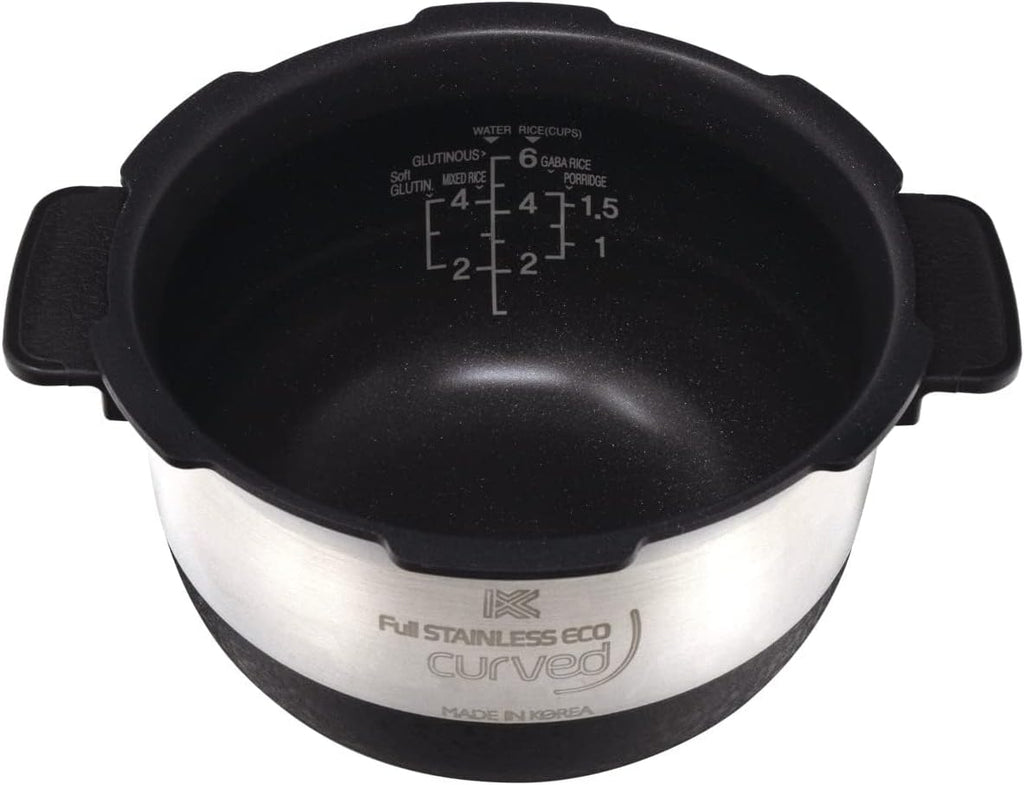 Stainless/Black 6 Cups Replacement Inner Pot for Rice Cooker E6668