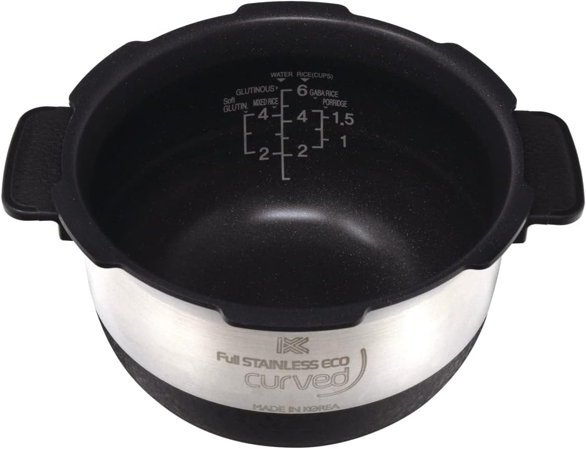 Stainless/Black 6 Cups Replacement Inner Pot for Rice Cooker E6668