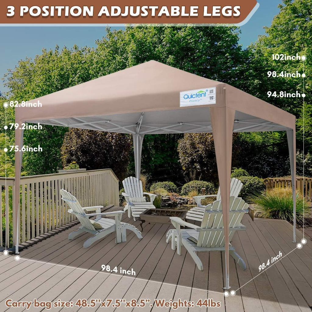 8x8 Pop Up Canopy Tent with 4 Sidewalls and Wheeled Bag U7953