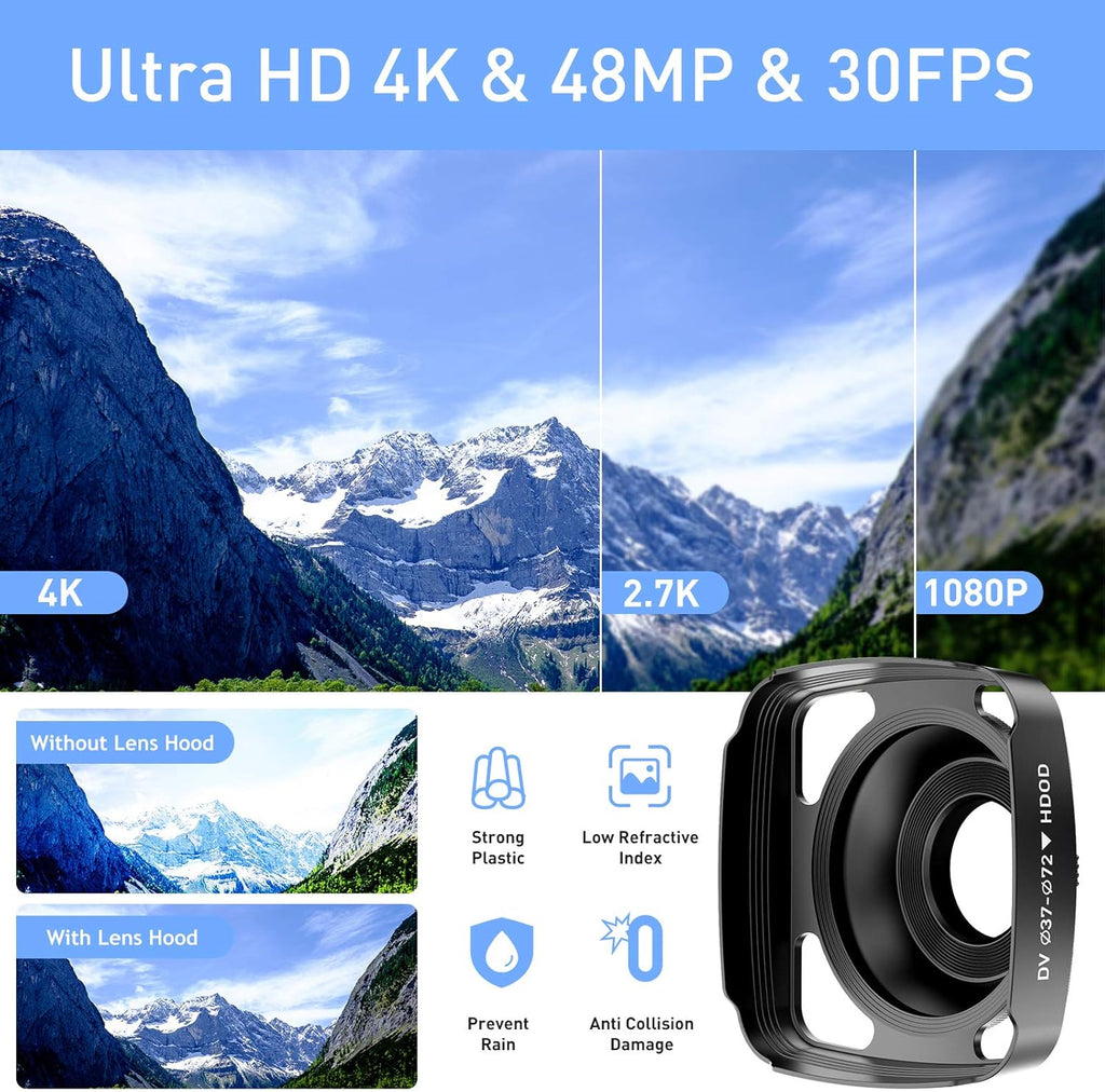 4K 48MP Ultra HD WiFi Digital Camera Camcorder with Microphone R849621