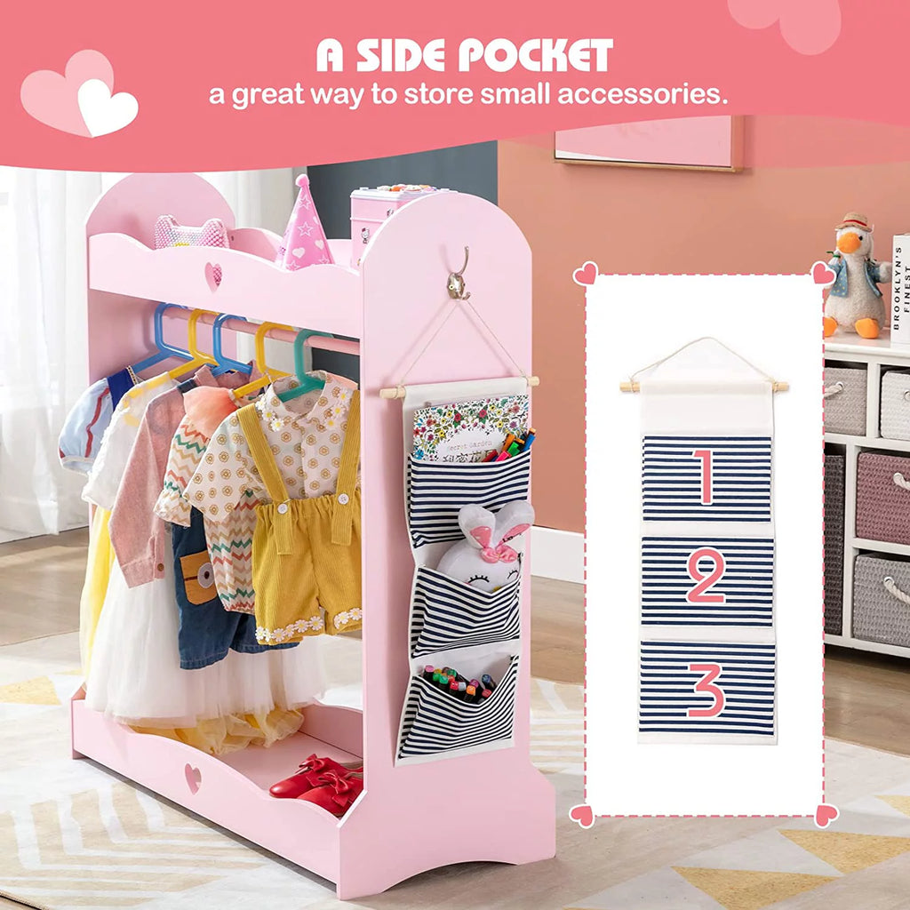 Kids Dress Up Storage Armoire Closet with Mirror U995