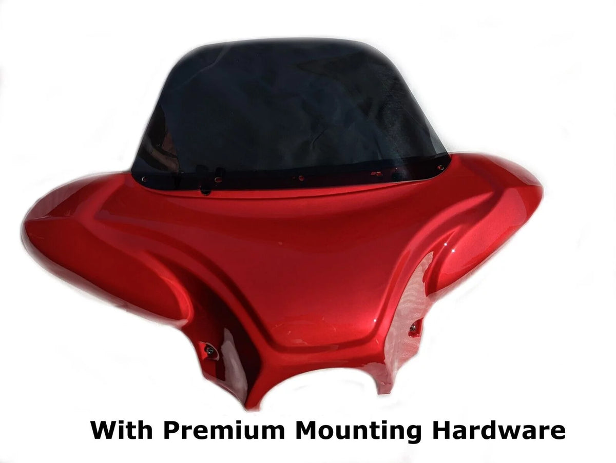 34" Red Cruiser Front Batwing Fairing with Tinted Windshield K5453