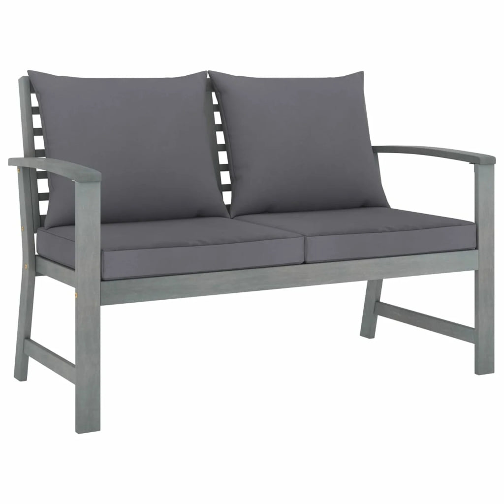 5 Piece Dark Gray Cushioned Outdoor Conversation Set with Coffee Table J687483