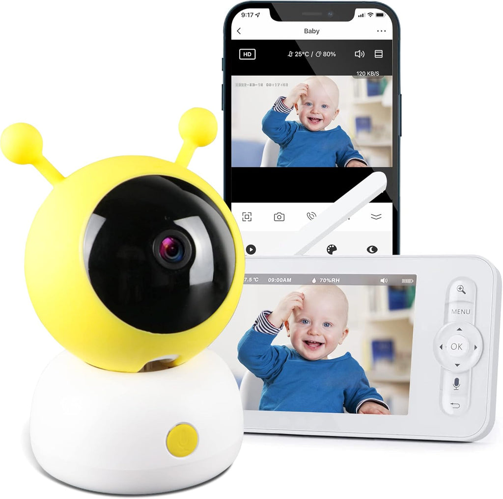 5" WiFi Baby Monitor with Camera and Audio, 1080p Camera and 720p Display D96608