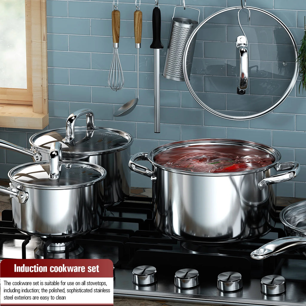 8-Piece Stainless Steel Induction Cookware Set F87958