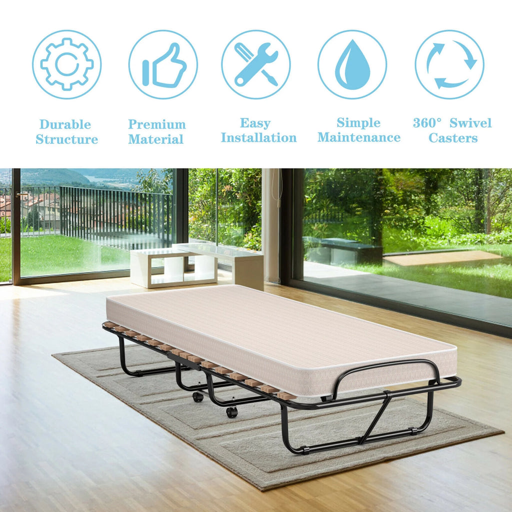 Folding Bed with Memory Foam Mattress B9271