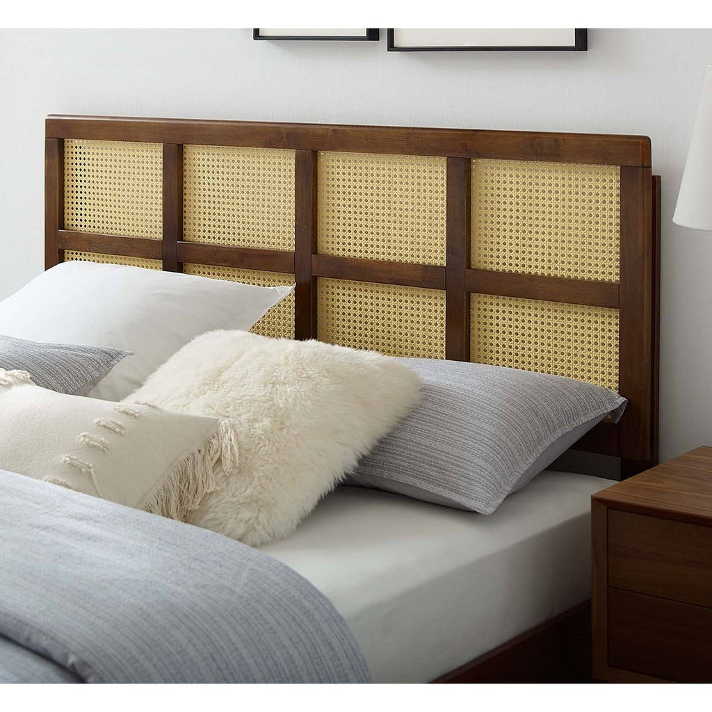 Queen Size Walnut Wooden Headboard G695