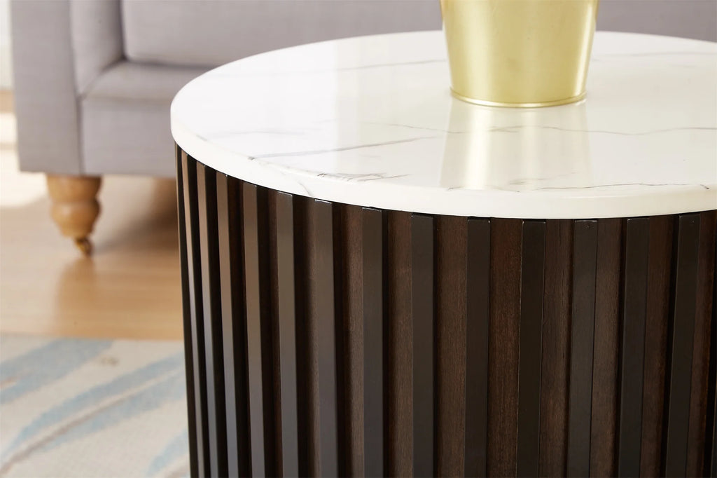 Round Coffee Table with Storage, Black M372