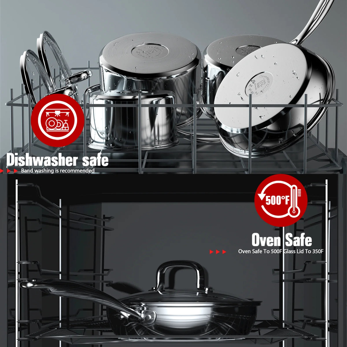 8-Piece Stainless Steel Induction Cookware Set F87958